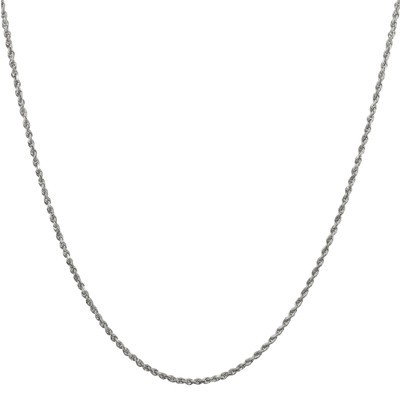 Pre-owned Nuragold 14k White Gold Solid Womens 1.5mm Diamond Cut Chain Pendant Necklace 16"