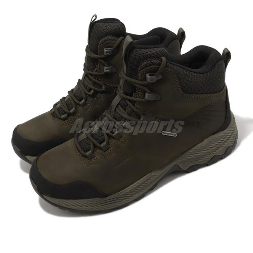 

Merrell Forestbound Mid Водонепроницаемая оливково-зеленая мужская походная обувь на открытом воздухе J16497, Зеленый, Forestbound Mid Wp