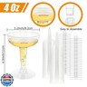 FVIEXE 100 Pack Plastic Champagne Coupe Glasses, Disposable Plastic Party Champagne Glasses, 4 Oz Clear Cocktail Martini Margarita Wine Cups for Birthday Wedding Party