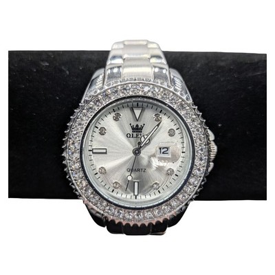 OLEVS Ladies Watch Diamond Dress Quartz Analog Female Watches Stainless Steel