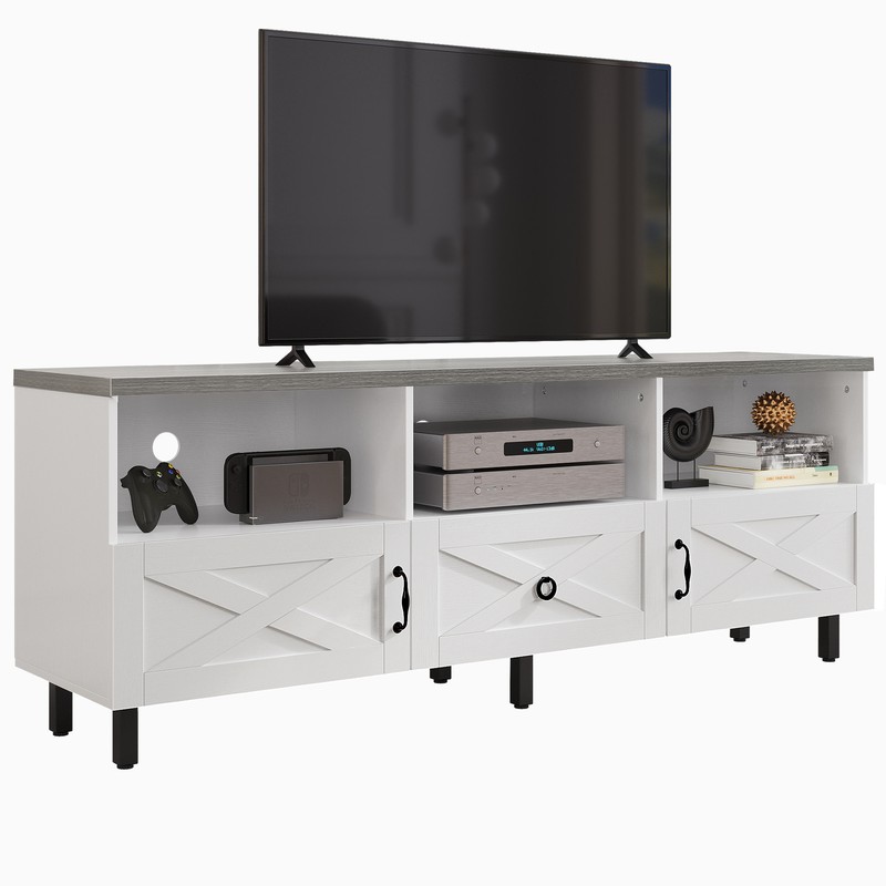 For 70/65/60/55 Inch Tvs Media Console With Storage Cabinet