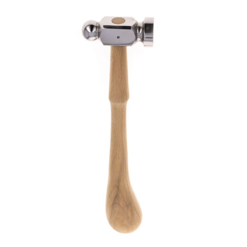 ToolTreaux Ball-Peen Chasing Hammer with Wooden Handle Dual Flat and Round Face