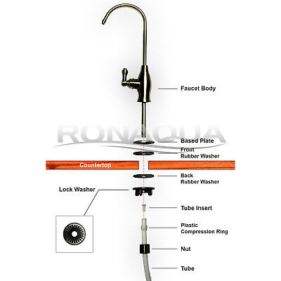 Goose-neck High Spout Cold Water Kitchen Drinking Faucet Polished Chrome