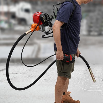 Backpack 4 Stroke 42.7cc Gasoline Engine Concrete Vibrator & 2.5m Vibrating Rod