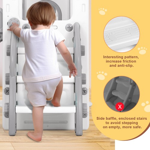 JOYLDIAS Toddler Swing & Double Slide Kids Indoor Playground Set Outdoor Playset