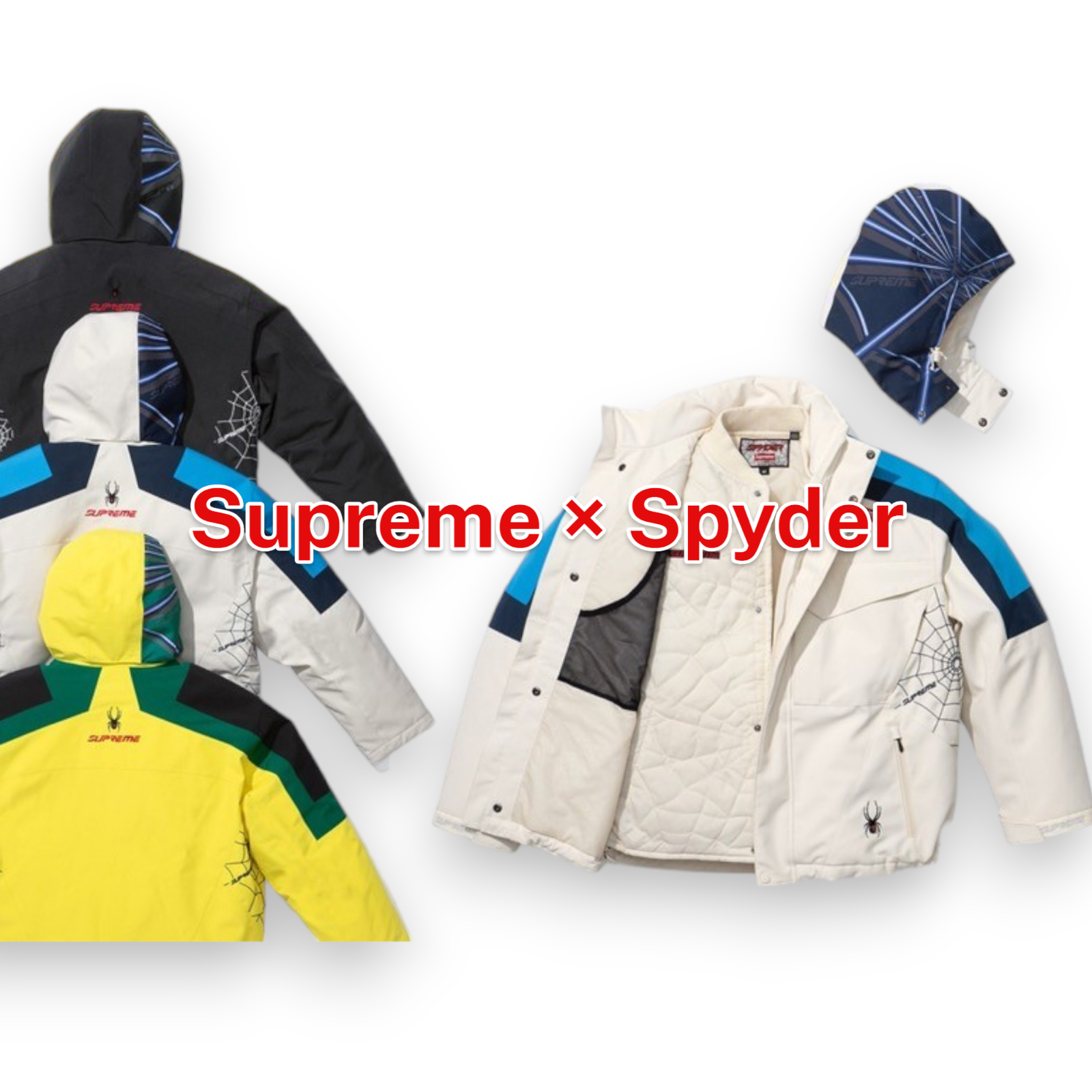 Supreme x Spyder Technical Jacket Black White Yellow SUP Supreme x Spyder Technical Jacket Black White Yellow SUP
