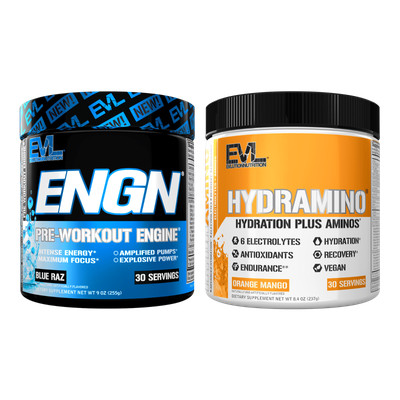 EVL ENGN PreWorkout + Hydramino Electrolyte Powder: Performance Enhancing Duo