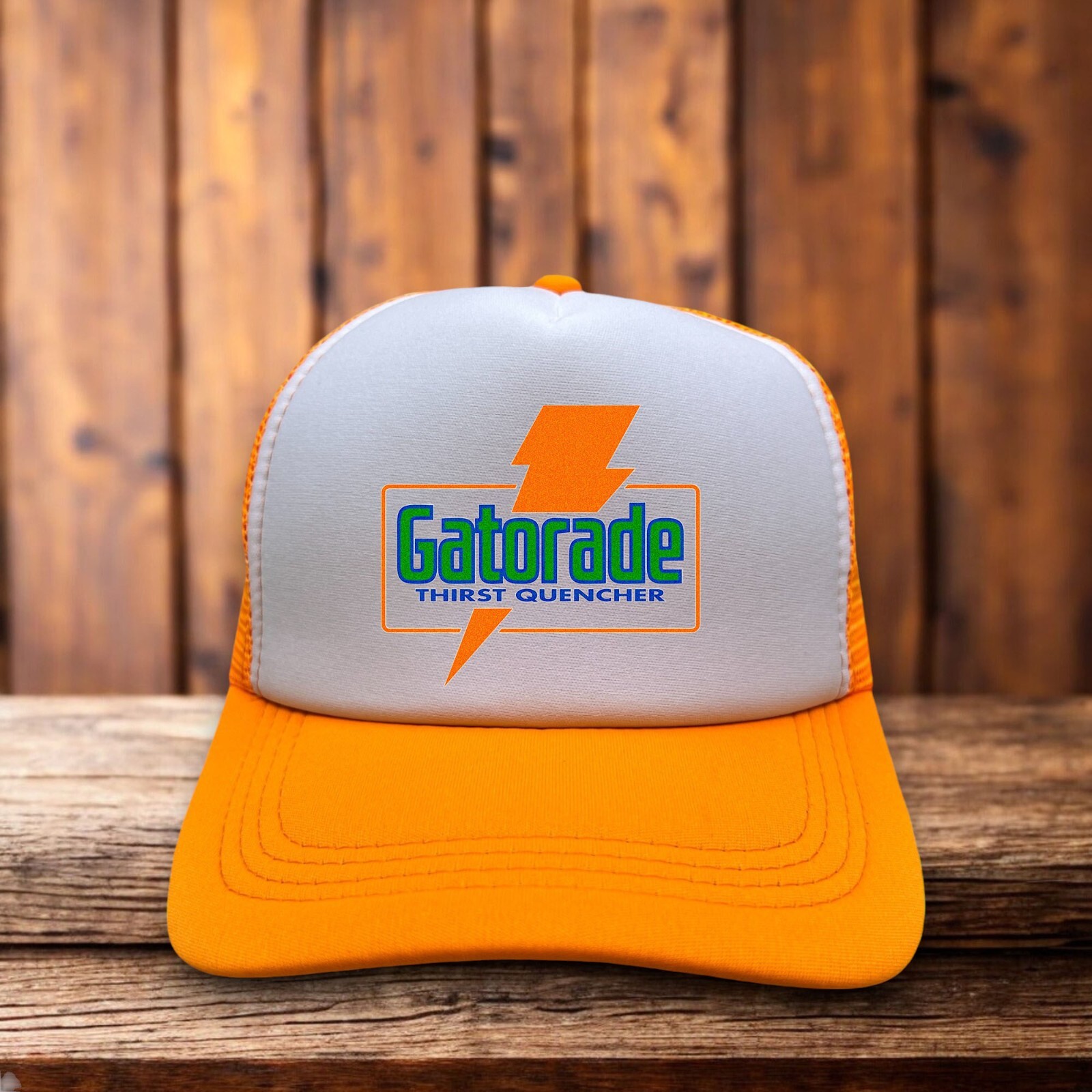 Gatorade Mens Trucker Hat Orange Snapback 1986 Retro Logo