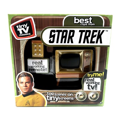 NEW Tiny TV Classics Best Clips from Star Trek Edition Collectible Real working
