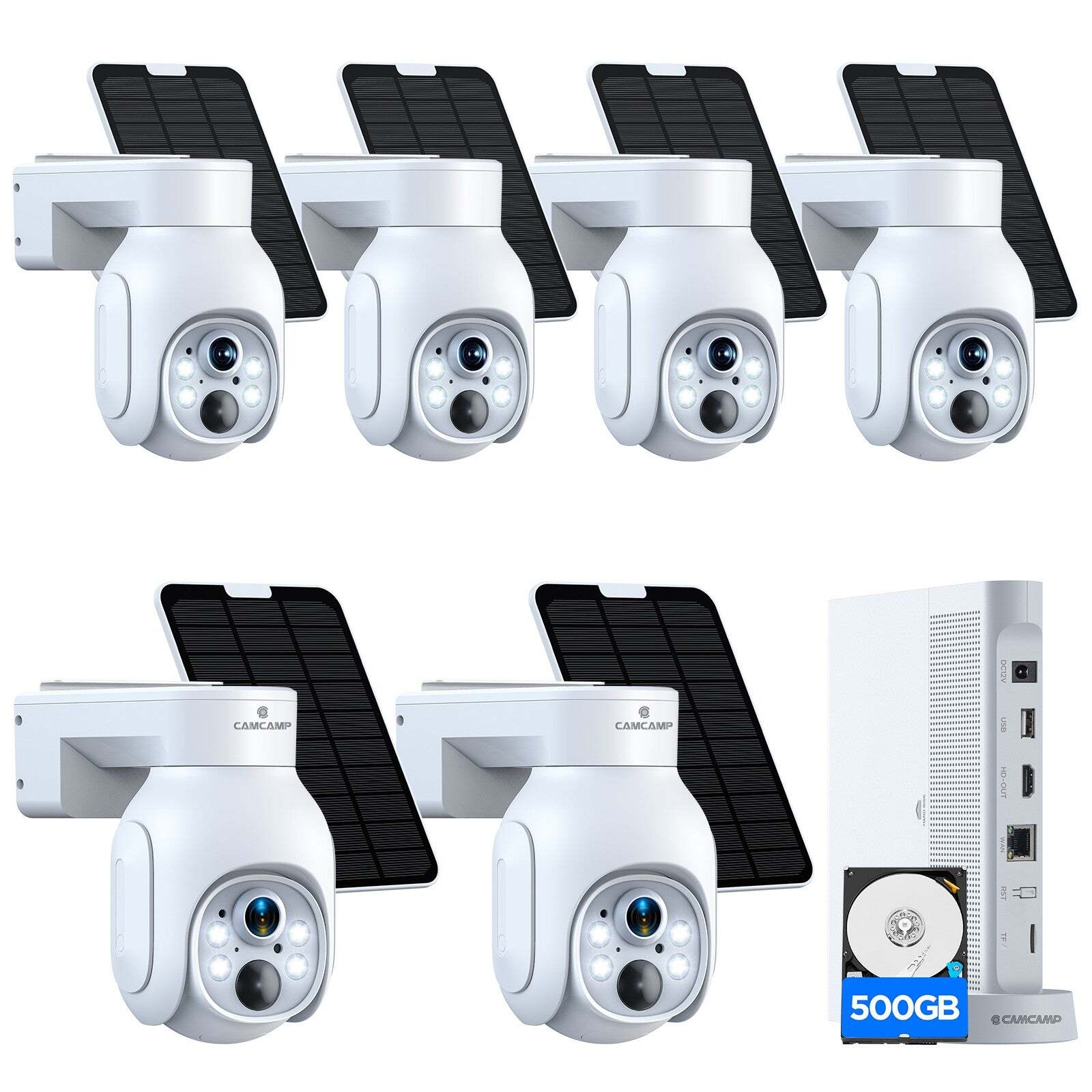 Home Outdoor Solar Security Camera System 4MP 10CH NVR with 500GB Hard Drive