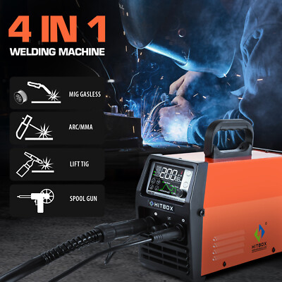 US 4 in 1 Gasless MIG Welder 110V/220V ARC Lift TIG IGBT Inverter Welding 140A