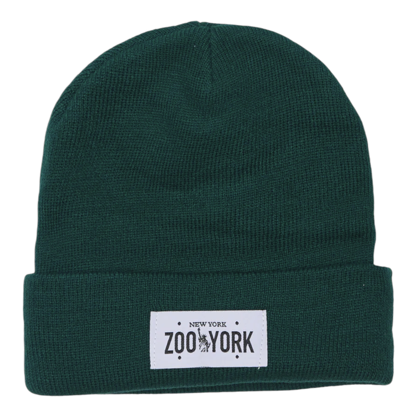 Zoo York Woven Patch Cuffed Beanie Toque Knit Hat - Dark Green