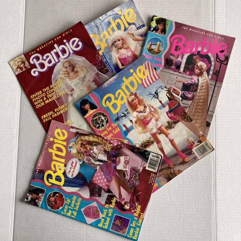5 Barbie Magazine For Girls Lot 1991/1995, Fall 1992, Summer 1992, Fall 1991