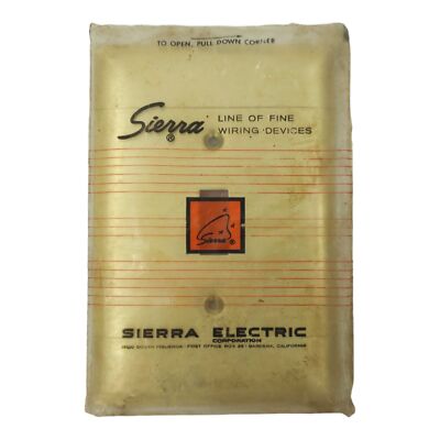 Sierra Electric Brushed Brass Wall Switch Single Hole Plate Cover Vintage NOS