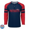 FOCO mens Nfl Team Logo Long Sleeve Henley Shirt, Team Stripe Wordmark, Large US