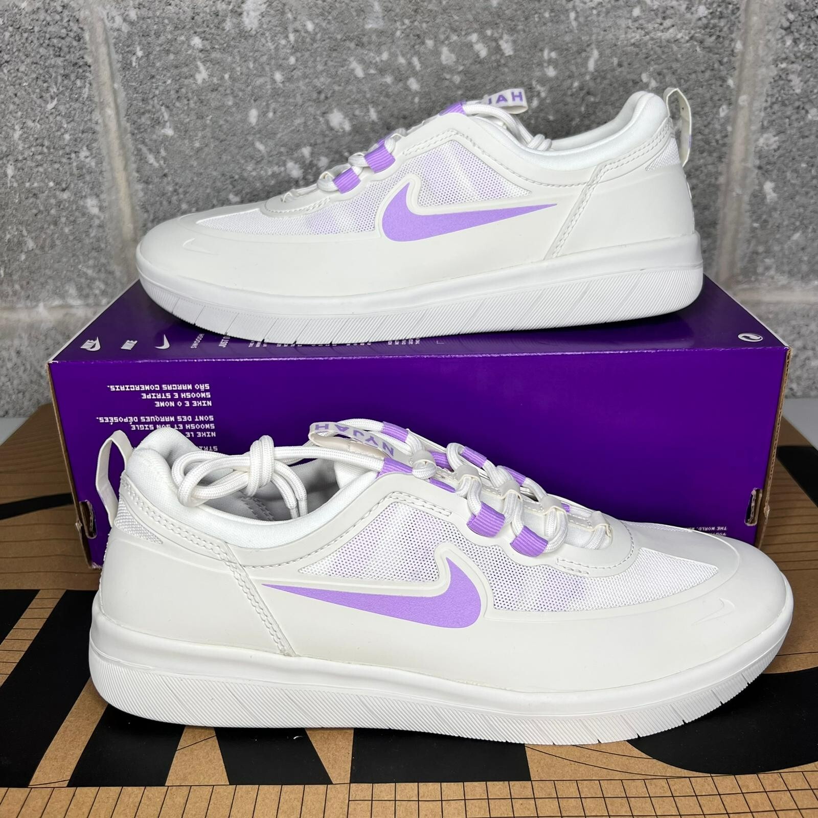 RARE Nike SB Nyjah Free 2 Summit White Lilac MEN'S 8/W 9.5 RARE Nike SB Nyjah Free 2 Summit White Lilac MEN'S 8/W 9.5