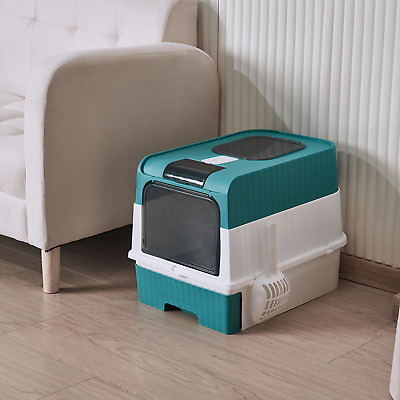 Foldable Cat Litter Box with Lid - Travel-Ready, Easy-Clean, Anti-Splash