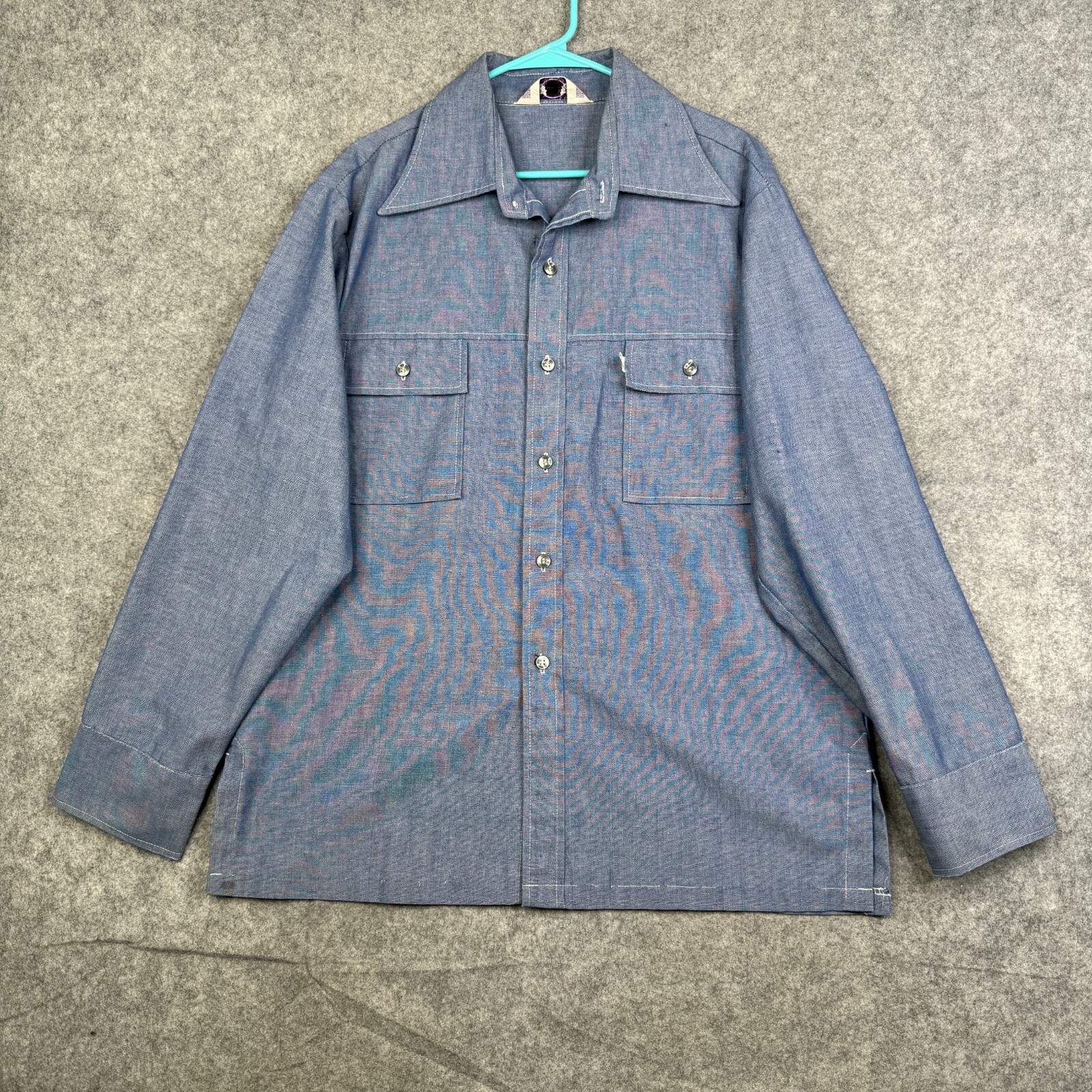 Vtg 70s Levi's Panatela Denim Jean Western Work Shirt Indigo