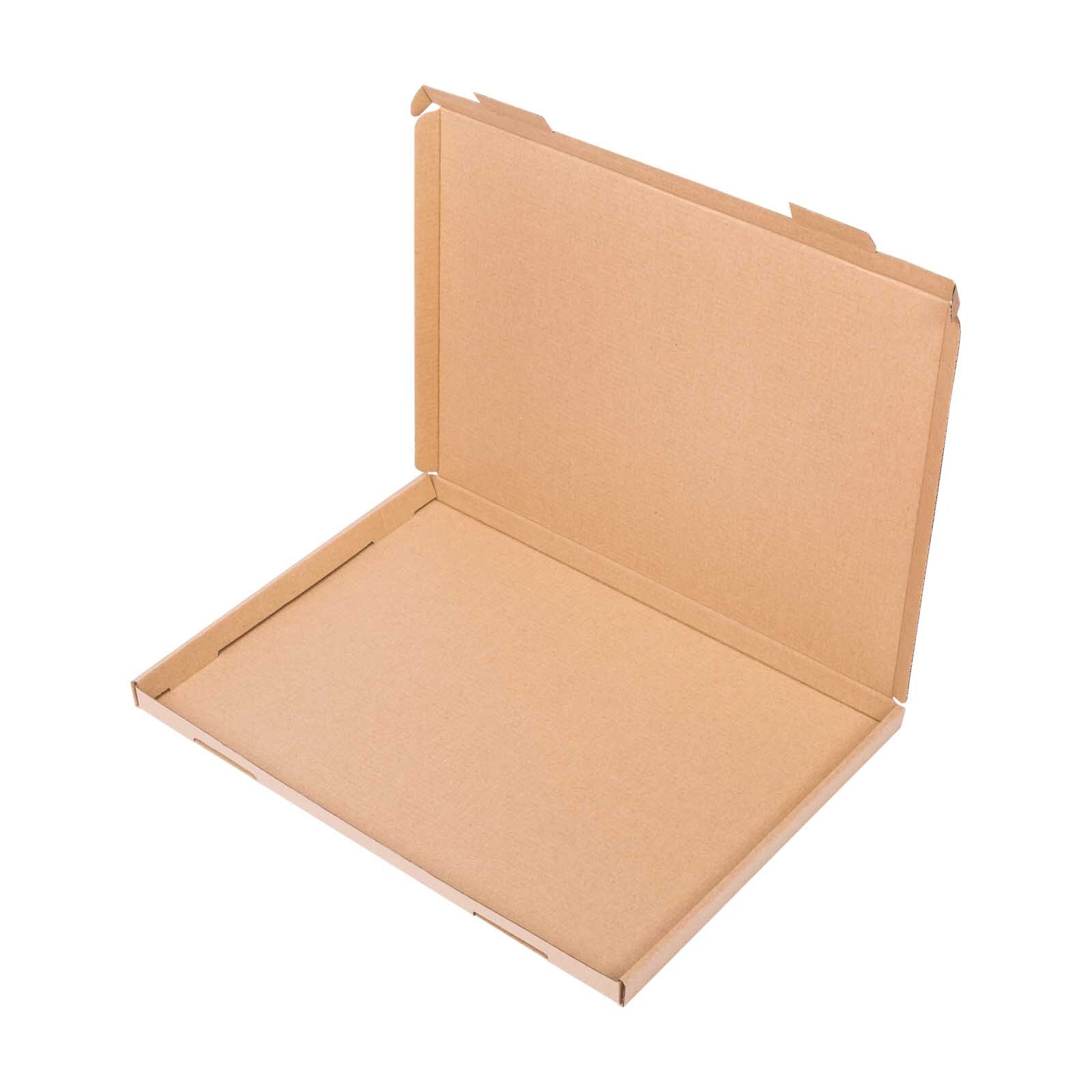 Produktbild von 20er-Pack Maxibriefkarton 200x150x50 Mm – Stabiler Versandkarton Aus Wellpappe, Braun, Bis 8 Kg Traglast – Einfach Falten, Platzsparend Lagern