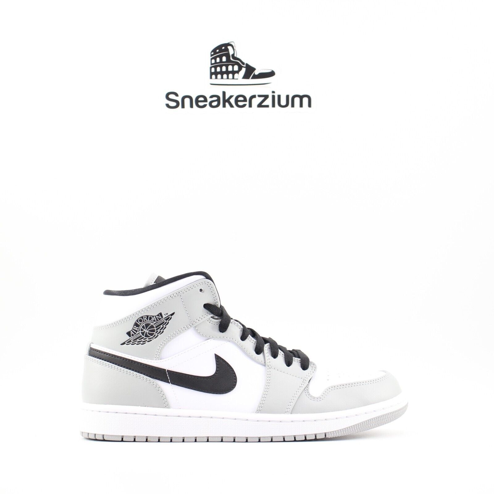 Nike Air Jordan 1 Mid Light Smoke Grey Black White 554724-092 Мужские или GS Новые