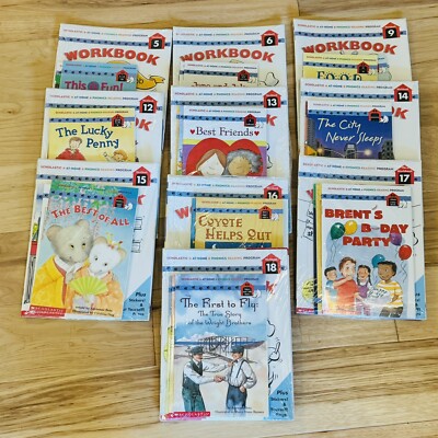 SCHOLASTIC AT HOME PHONICS READING 10 Homeschool Workbooks Activities 1st Grade