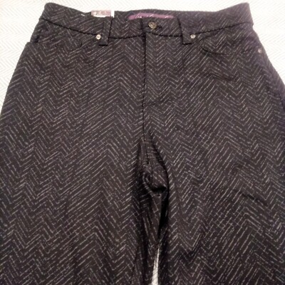 Gloria Vanderbilt Amanda Slim High Rise Tapered Leg Knit Ponte Pant 8 black