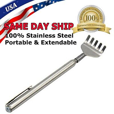 Metal Stainless Steel Back Scratcher Telescopic Extendable Claw Extender QW US