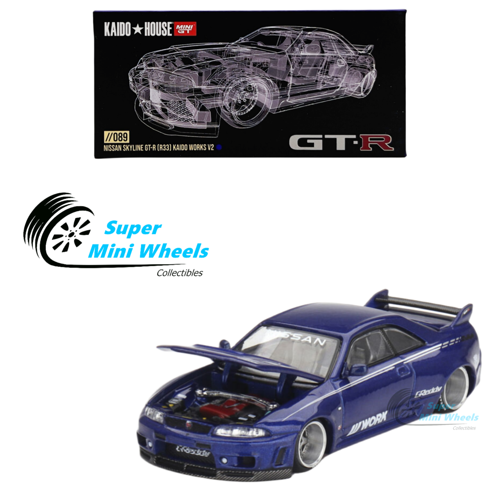 【売り切り御免！】 Mini GT x Kaido House 1:64 Nissan GT-R (R33) Kaido Works V2 ホビーラジコン