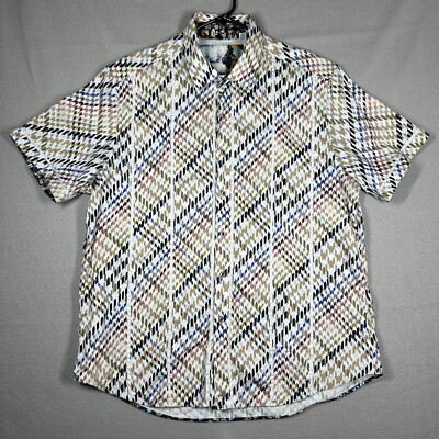 Robert Graham Geometric Shirt Men s 2XL Theatrical Masks Classic Fit Artsy