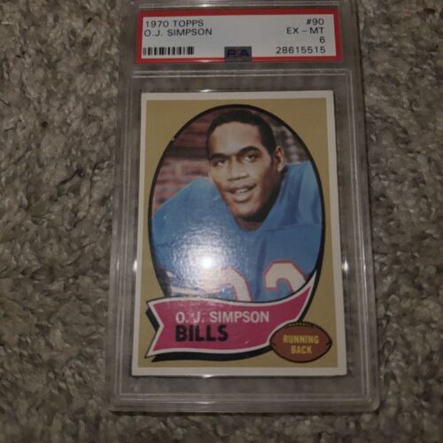 1970 Topps Football Card O. J. Simpson Rookie Card, #90, PSA 1970 Topps Football Card O. J. Simpson Rookie Card, #90, PSA