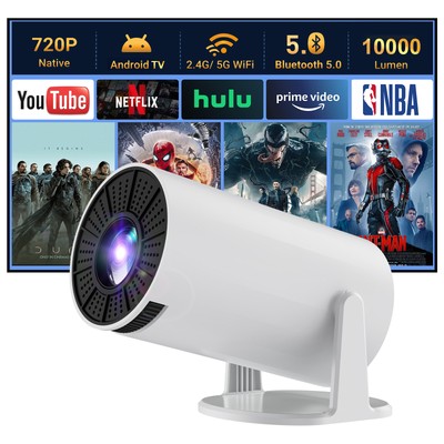 4K UHD Projector 10000 Lumen Bluetooth Beamer Home Cinema Video for TV Stick/PS5