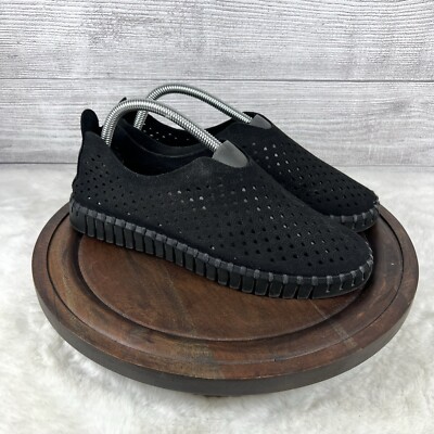 ILSE JACOBSEN Tulip Slip On Flats Sneakers Black Perforated EU 40 US 9.5/10