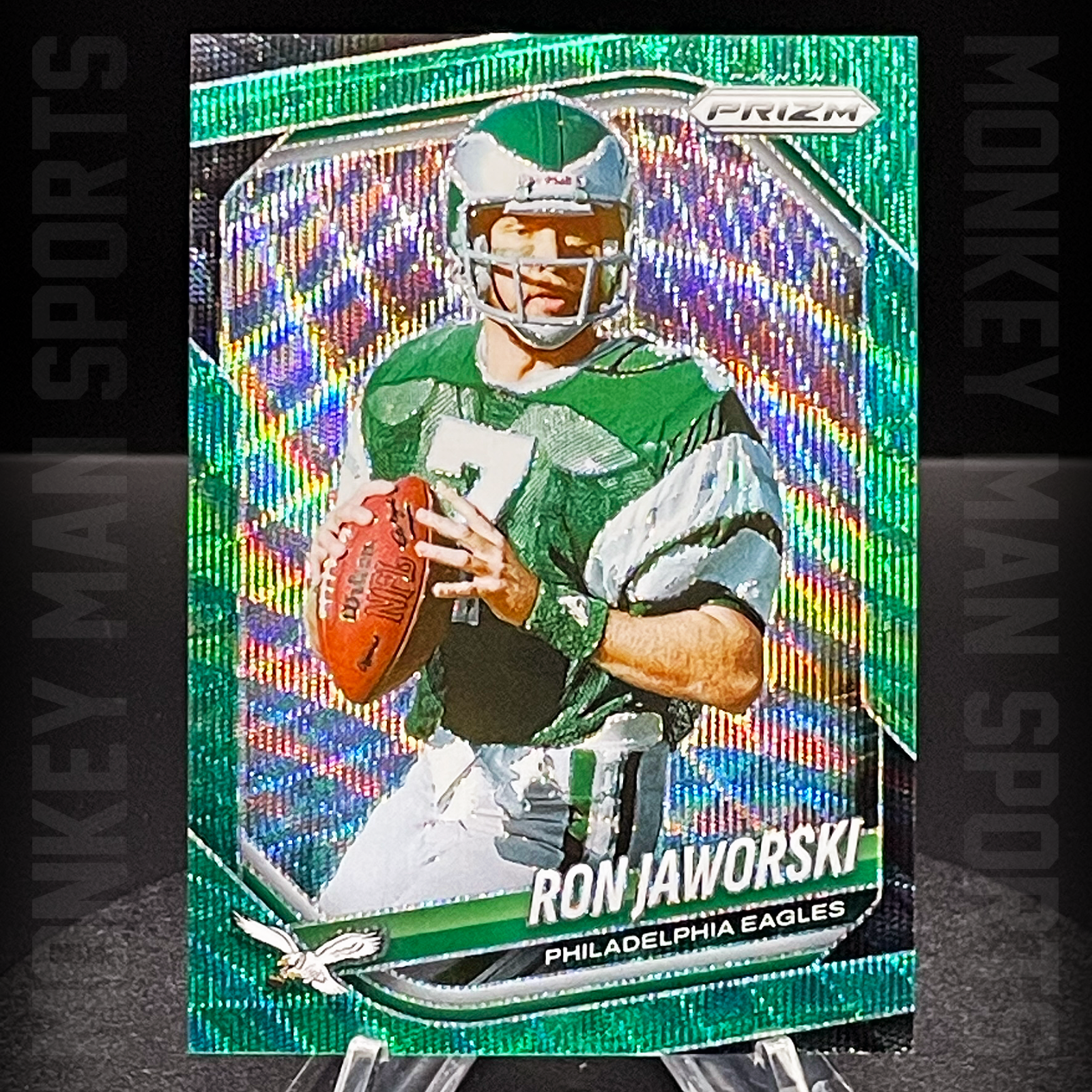 2025 Prizm - Ron Jaworski - #207 GREEN WAVE PRIZM EAGLES COLOR MATCH MINT