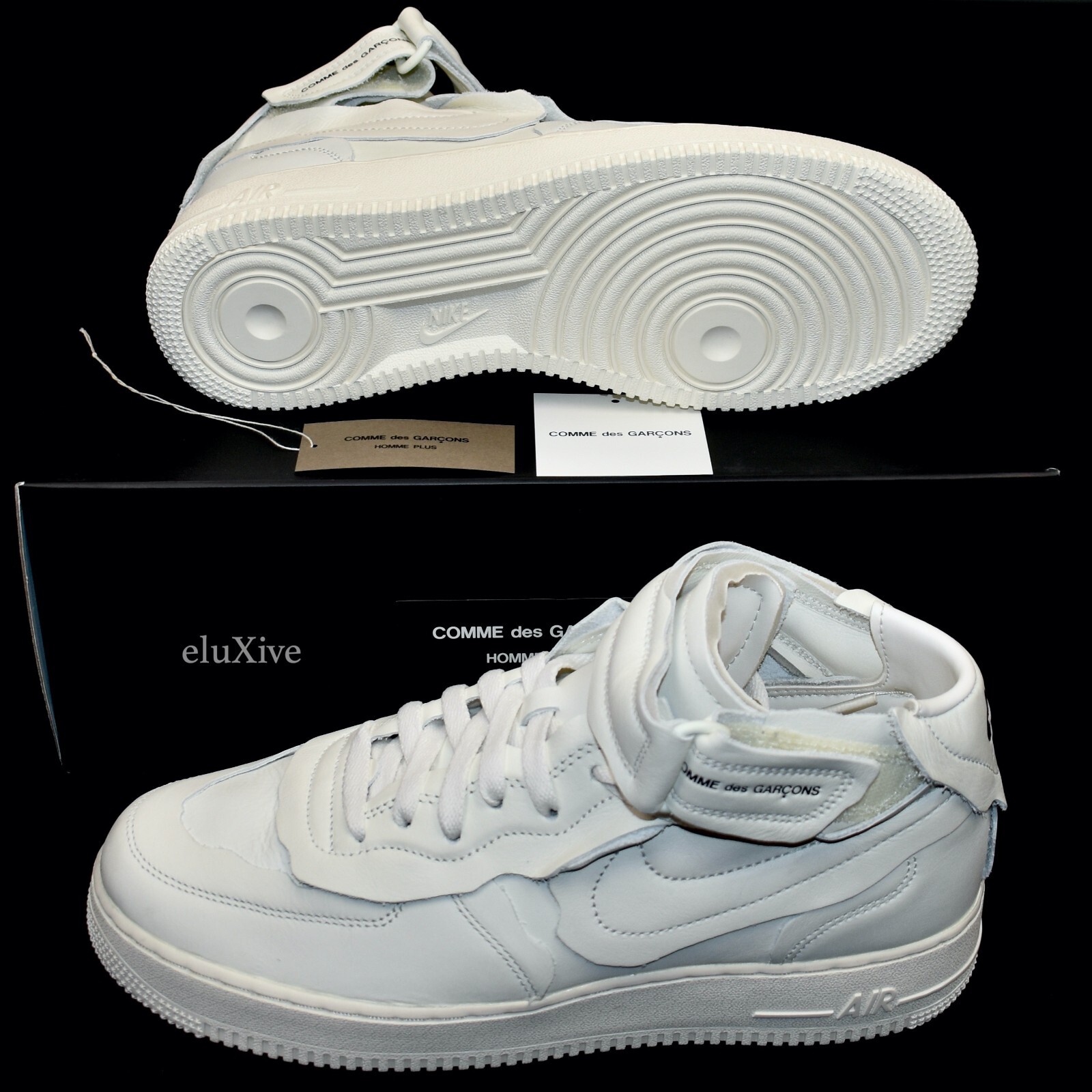 NWT Comme des Garcons Nike Air Force 1 Mid CDG Sail White NWT Comme des Garcons Nike Air Force 1 Mid CDG Sail White
