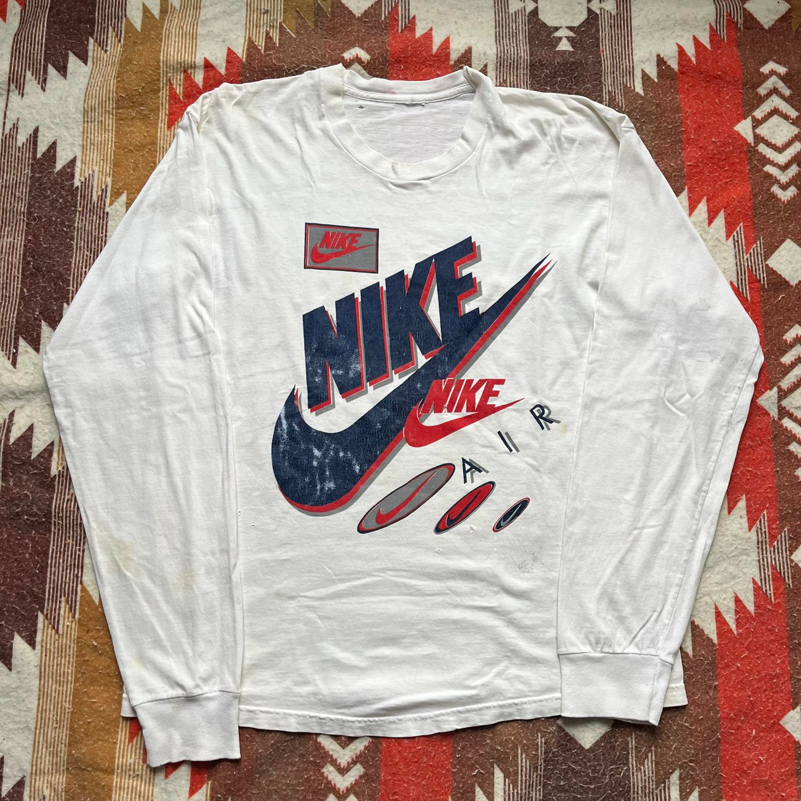 90‘s vintage NIKE Tee MAXI OP Vintage 90s Nike Air Distressed Long Sleeve Sportswear Shirt