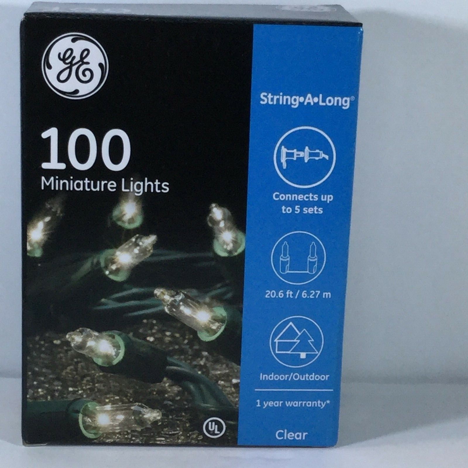 GE String A Long 100 Miniature String Lights Clear White Christmas Party Wedding