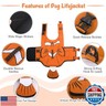 DENTRUN Dog Life Jacket for Large Dogs, Ripstop Adjustable Swim Vest with Rescue Handle, High Visibility Safety Flotation Jacket for Swimming, Boating, Beach, Pool, and Water Activities