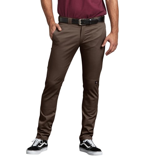 Dickies - Мужские узкие рабочие брюки с двойным наколенником, темно-коричневый, 38W x 34L