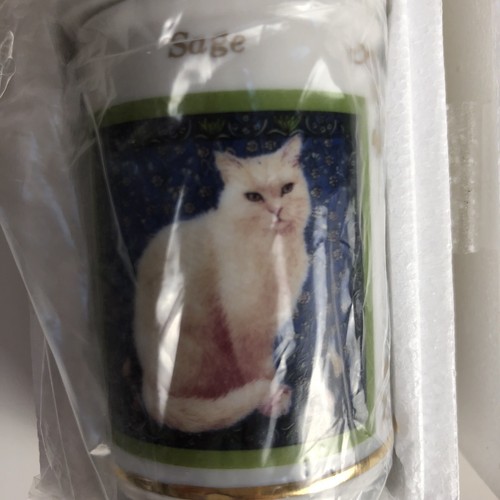 Lenox Cats of Distinction Collection Porcelain Spice Jar 1995 Sage New