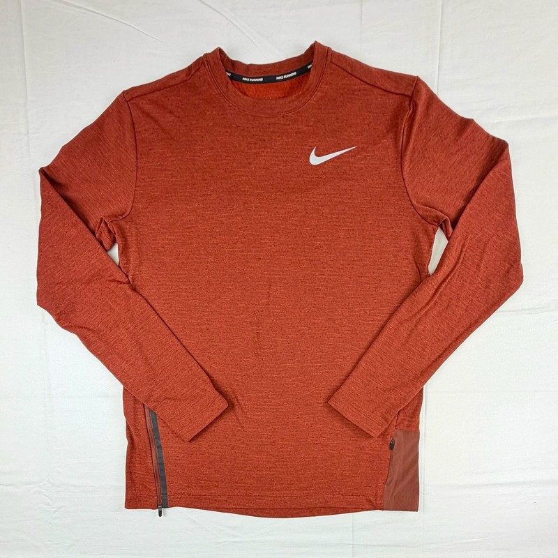 Nike Dri-FIT Element Men's Running Long Sleeve Shirt, Red, Size M