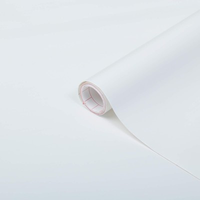 346-0001 Decorative Self-Adhesive Film, Matte White, 17'' x 78'' Roll