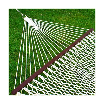 Best Choice Products Woven Cotton Rope Double Hammock w/ Wood Spreader and Ca...