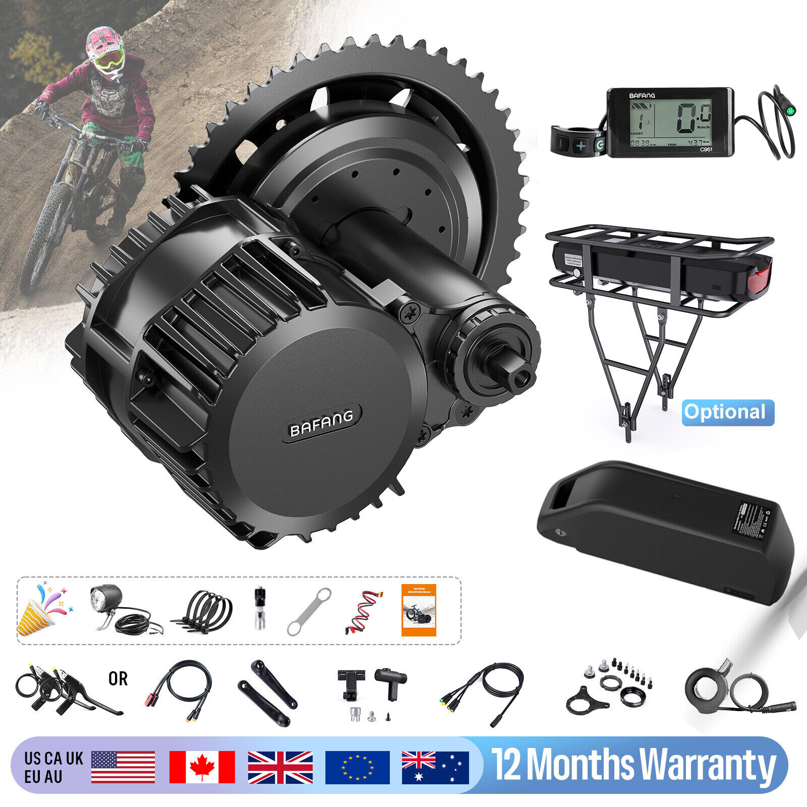 52V 1000W Bafang BBS03 BBSHD Electric Bike Mid Drive Motor Conversion Kits Ebike