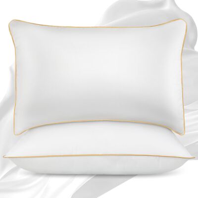 NEIPOTA Bed Pillows Queen Size Set of 2 - Down Alternative Bedding White, Coo...