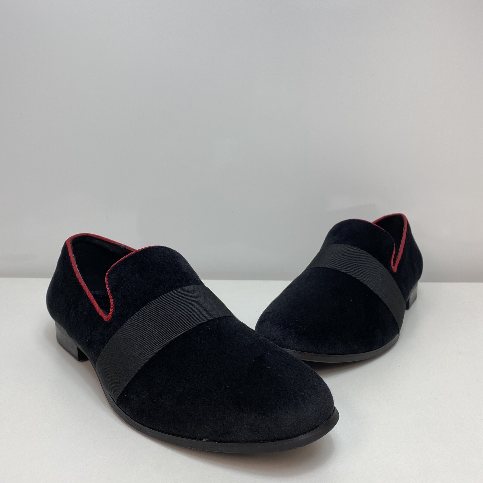 Red Velvet Loafers Slip On Shoes 