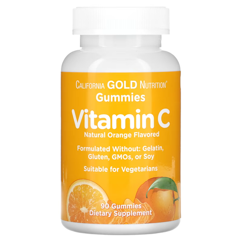 California Gold Nutrition, Жевательные конфеты с витамином С (упаковка из 2 шт.), без глютена, без ГМО,
