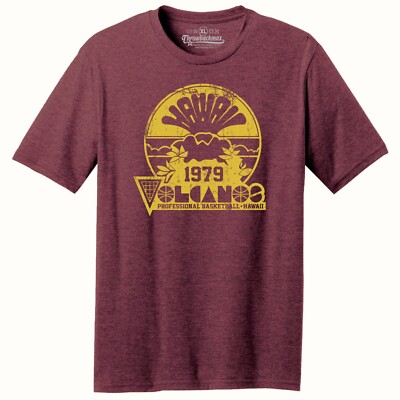 Hawaii Volcanoes 1979 CBA Basketball TRI-BLEND Tee Shirt