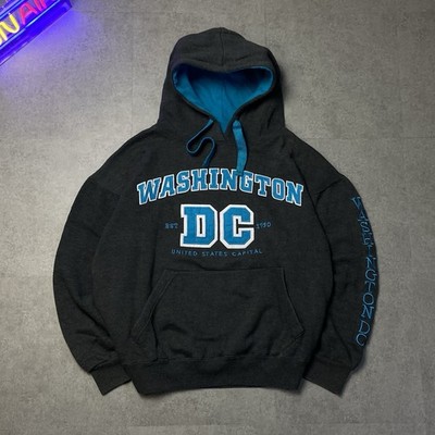 Washington DC Kapuzenpullover Herren M Grau Aqua Hoodie College Logo Sweatshirt