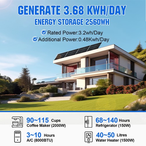 800W Watt Solar Panel Kit With 60A MPPT Controller 280AH Lithium battery