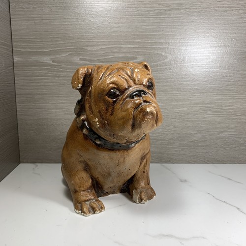 VINTAGE CHALKWARE BULLDOG FIGURE MACK TRUCK DOG RARE HTF 7-3